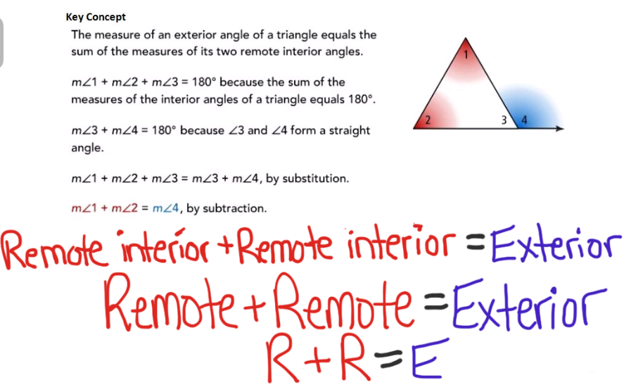 11 4 Exterior Angles Of Triangles Rlas 8th Grade Math